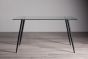 Martini Clear Glass 6 Seater Table & 6 Mondrian Dark Grey Faux Leather Chairs by Bentley Designs | Style Our Home