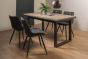 Tivoli Weathered Oak 4-6 Seater Table & 4 Seurat Dark Grey Faux Suede Fabric Chairs by Bentley Designs | Style Our Home