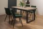 Tivoli Weathered Oak 4-6 Seater Table & 4 Seurat Green Velvet Chairs by Bentley Designs | Style Our Home