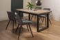 Tivoli Weathered Oak 4-6 Seater Table & 4 Seurat Grey Velvet Chairs by Bentley Designs | Style Our Home