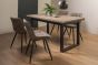 Tivoli Weathered Oak 4-6 Seater Table & 4 Seurat Tan Faux Suede Fabric Chairs by Bentley Designs | Style Our Home