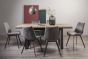 Tivoli Weathered Oak 6-8 Seater Table & 6 Fontana Grey Velvet Chairs by Bentley Designs | Style Our Home