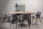 Tivoli Weathered Oak 6-8 Seater Table & 6 Seurat Grey Velvet Chairs by Bentley Designs | Style Our Home