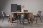 Turin Light Oak 6-8 Seater Table & 6 Fontana Grey Velvet Chairs by Bentley Designs | Style Our Home