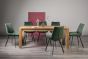 Turin Light Oak 6-10 Seater Table & 8 Fontana Green Velvet Chairs by Bentley Designs | Style Our Home