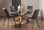 Turin Glass 4 Seater Table - Light Oak Legs & 4 Fontana Grey Velvet Chairs by Bentley Designs | Style Our Home
