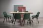 Vintage Weathered Oak 6 Seater Table & 6 Seurat Green Velvet Chairs by Bentley Designs | Style Our Home