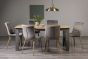 Oakham Scandi Oak 6-8 Seater Table - Dark Grey Legs & 6 Eriksen Grey Velvet Chairs by Bentley Designs | Style Our Home