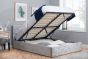 Berlin Steel Crushed Velvet King Ottoman Bed