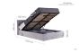 Berlin Steel Crushed Velvet King Ottoman Bed