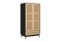 Croxley 2 Door 1 Drawer Rattan Wardrobe Black by Birlea | Style Our Home