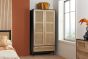 Croxley 2 Door 1 Drawer Rattan Wardrobe Black by Birlea | Style Our Home