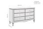 Elysee 6 Drawer Wide Chest