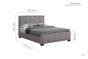 Hannover 4'6 Double Bed in Grey