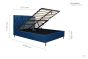 Loxley Blue 5' King Ottoman Bed