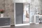 Lynx White Grey 2 Door Sliding Wardrobe With Mirror