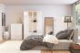 Lynx White 3 Drawer Bedside