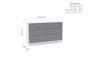 Lynx White Grey 6 Drawer Chest