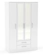 Lynx White 4 Door 2 Drawer Wardrobe With Mirror