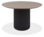 Jorge Grey Oak Round Dining Table with a Black Pedestal by Bentley Designs | Style Our Home