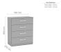 Lynx Grey 4 Drawer Chest
