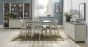 Bergen Grey Washed Oak 4-6 Seater Table & 4 Slat Back Chairs in Grey Bonded Leather by Bentley Designs | Style Our Home