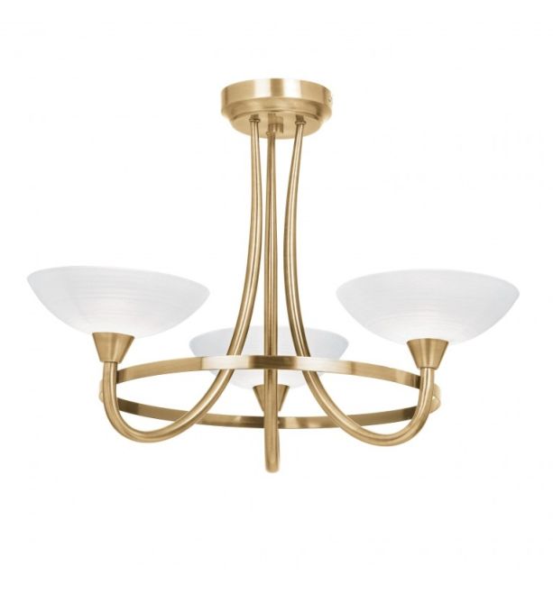Cagney 3 Ceiling Lamp Antique Brass