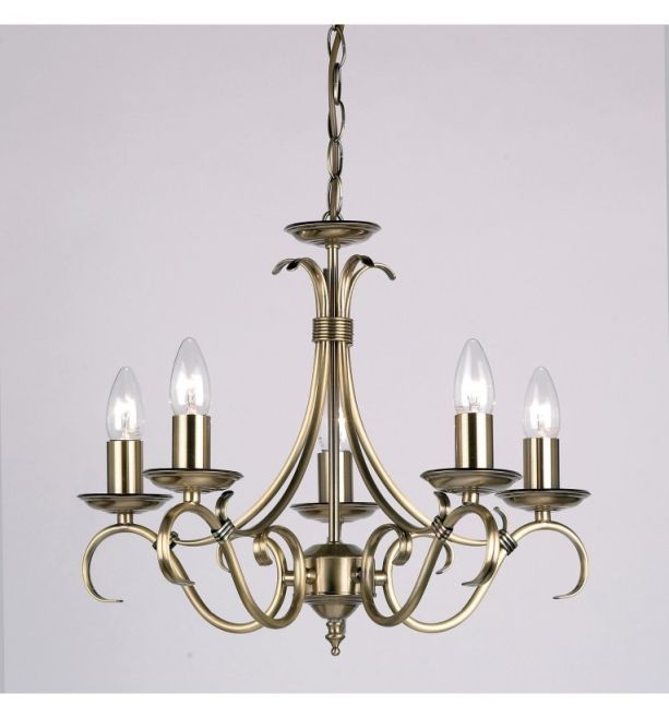 Bernice 5 Pendant Light Antique Brass