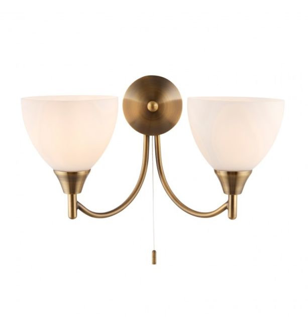 Alton 2 Wall Light Antique Brass