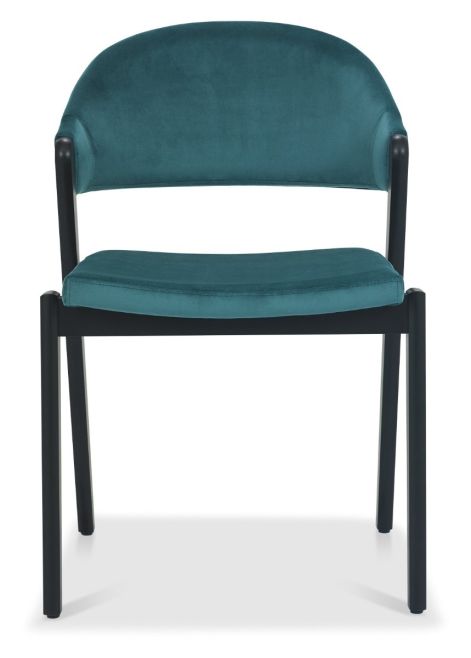 Camden Peppercorn Upholstered Chair in an Azure Velvet Fabric (Pair) by Bentley Designs | Style Our Home