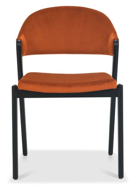 Camden Peppercorn Upholstered Chair in a Rust Velvet Fabric (Pair) by Bentley Designs | Style Our Home