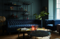 Arya Blue Velvet Button Detail Three Seater Sofa - Style Our Home 