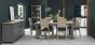 Oakham Dark Grey & Scandi 6-8 Seater Table & 6 Scandi Oak Chairs in Dark Grey Bonded Leather by Bentley Designs | Style Our Home