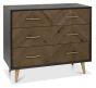 Sienna Fumed Oak & Peppercorn 3 Drawer Chest by Bentley Designs | Style Our Home