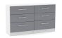 Lynx White Grey 6 Drawer Chest