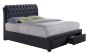 Valentino Charcoal Double Bed