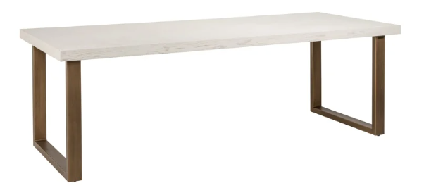 Whitebone Brass 235cm Dining Table  by Richmond Interiors | Style Our Home 