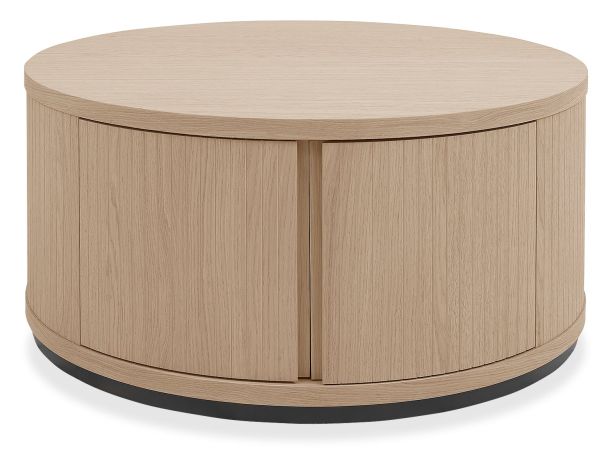 Vega Scandi Oak & Peppercorn Round Coffee Table by Bentley Designs | Style Our Home