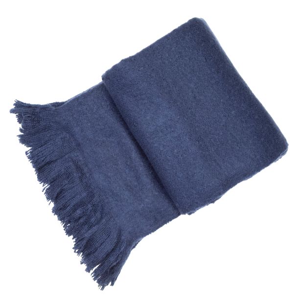 Navy Thick Faux Mohair by Malini | Style Our Home