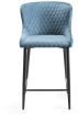 Cezanne - Petrol Blue Velvet Fabric Bar Stool with Black Legs (Pair)