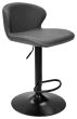 Rosso - Dark Grey Vintage Faux Leather Gas Lift Swivel Barstool with Black Base (Single)