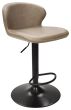 Rosso - Stone Vintage Faux Leather Gas Lift Swivel Barstool with Black Base (Single)