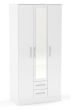 Lynx White 3 Door 2 Drawer Wardrobe With Mirror