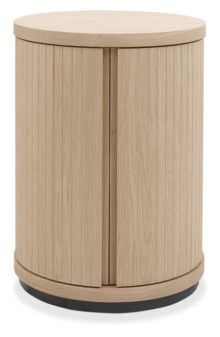 Vega Scandi Oak & Peppercorn Round Lamp Table by Bentley Designs | Style Our Home