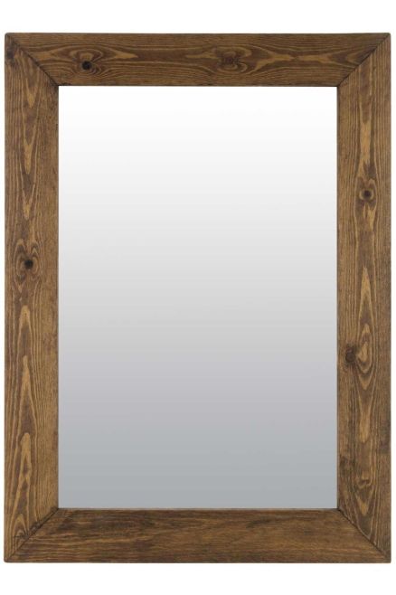 Erato Dark Natural Wood Wall Mirror