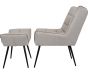 Chrishall Occasional Oatmeal Chair with Footstool by Libra Designs | Style Our Home