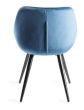 Upholstered Blue Velvet Arm Chair with Black Frame (Pair)