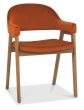 Camden Rustic Oak Upholstered Arm Chair in a Rust Velvet Fabric (Pair) by Bentley Designs | Style Our Home
