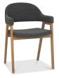 Camden Rustic Oak Upholstered Arm Chair in a Dark Grey Fabric (Pair) by Bentley Designs | Style Our Home