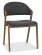 Camden Rustic Oak Upholstered Chair in a Dark Grey Fabric (Pair) by Bentley Designs | Style Our Home